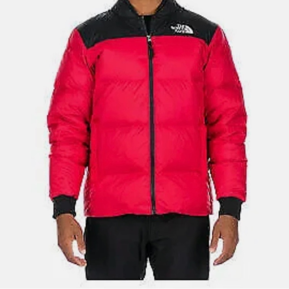 The North Face Mens Red/Black Full Zip Nordic Puffer Jacket M